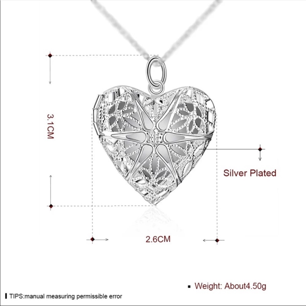 ☀️ Silver Heart Necklace chain - Picture 5 of 11